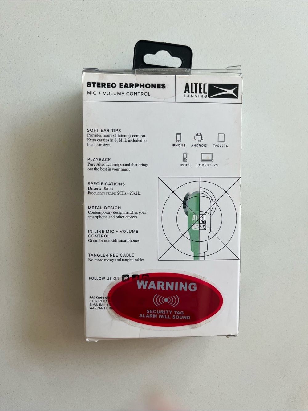 Altec Lansing NWT Stereo Earphones with Mic and Volume Control, Mint Green - Picture 2 of 2